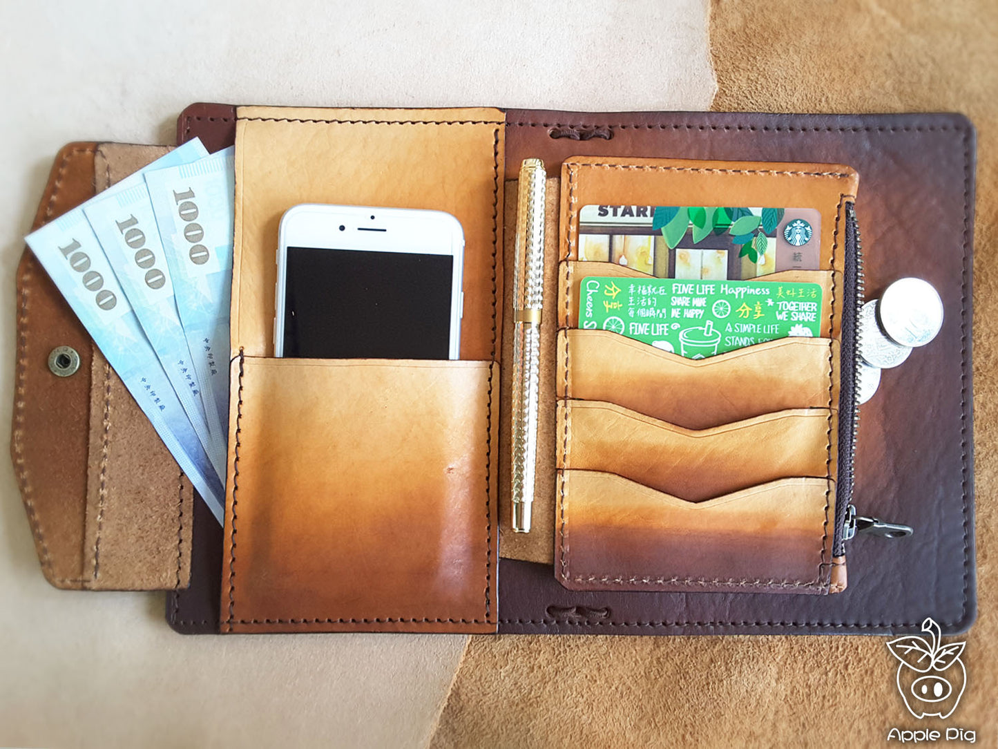 Apple Pig Mix Traveler's Notebook (for cave art leather)