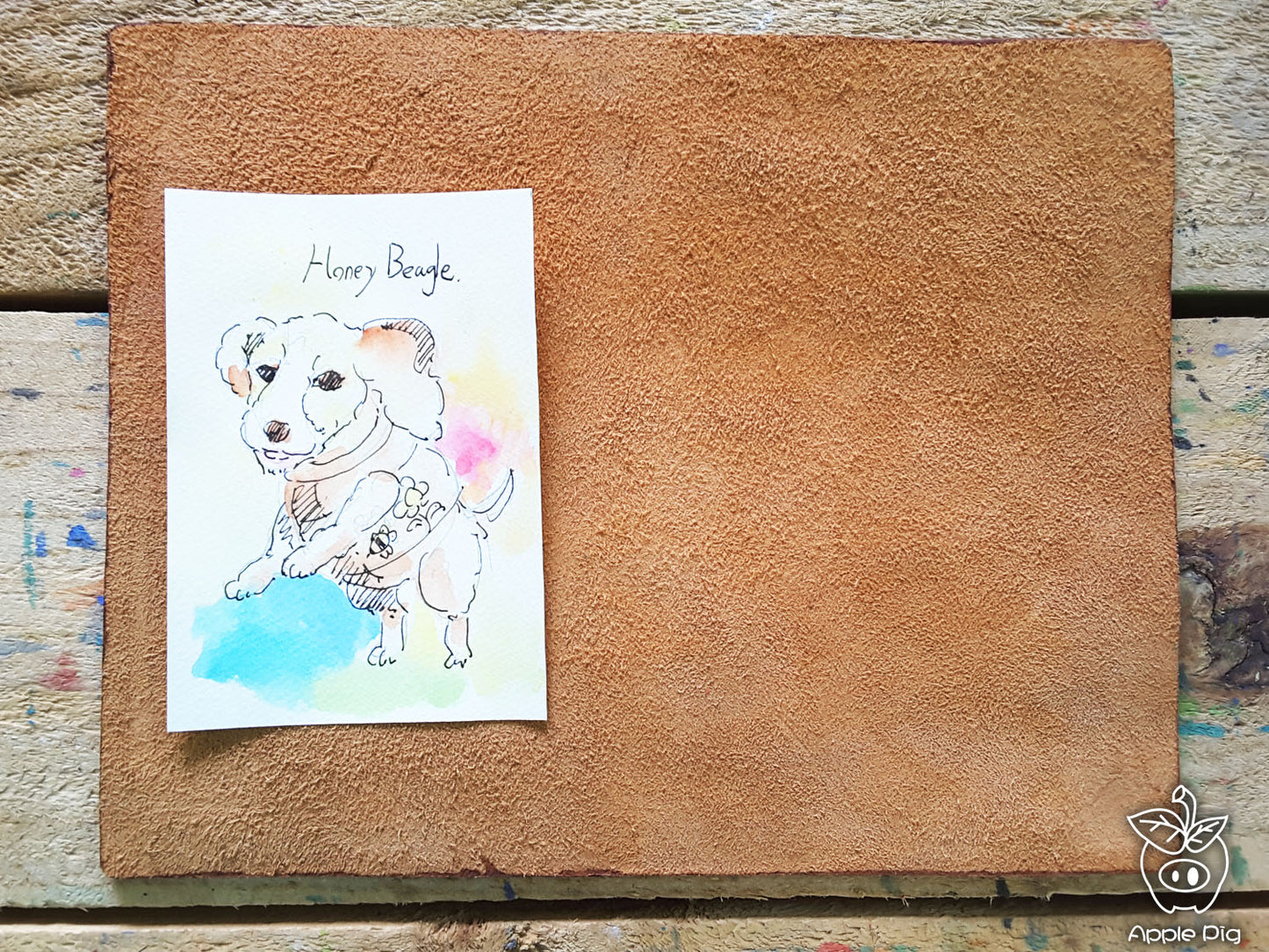Apple Pig Leather"Honey Beagle" Traveler's Notebook