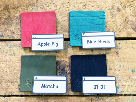 Apple Pig Leather sample (coaster)